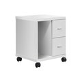 Monarch Specialties Office, File Cabinet, Printer Cart, Rolling File Cabinet, Mobile, Storage, Work, Laminate, White I 7055